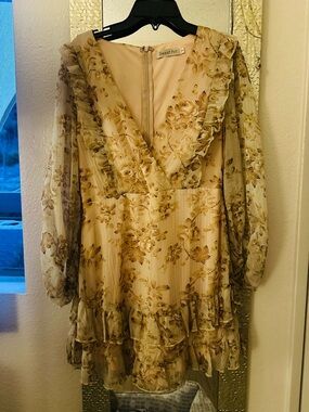 Romantic Zimmerman style, Ruffle Mini Dress.